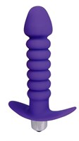 Фиолетовая анальная вибровтулка-елочка с ограничителем - 11,5 см. - фото 176365