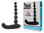 Черный силиконовый массажер простаты-елочка Sex Expert - фото 177897