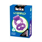 Фиолетовое эрекционное виброкольцо Luxe VIBRO  Секрет Кощея  + презерватив - фото 1403144