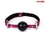 Фиолетово-черный кляп-шарик Ball Gag - фото 178025