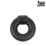 Черное силиконовое круглое эрекционное кольцо Sex Expert - фото 1403180
