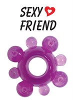 Фиолетовое эрекционное кольцо Sexy Friend - фото 1403182
