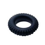 Черное силиконовое эрекционное кольцо-шина Sex Expert - фото 181529