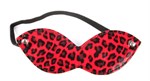 Красная маска на резиночке с леопардовыми пятнышками - фото 160097