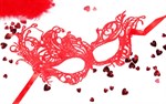 Красная ажурная текстильная маска Марго - фото 267918