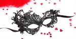 Черная ажурная текстильная маска Марго - фото 267919