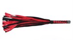 Черно-красная замшевая плеть с ромбами на рукояти - 60 см. - фото 1411475