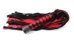 Черно-красная замшевая плеть с ромбами на рукояти - 60 см. - фото 176593