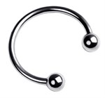 Серебристая подкова на головку пениса 108565