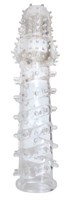 Закрытая прозрачная рельефная насадка с шипиками Crystal sleeve - 13,5 см. - фото 309807