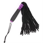 Черный флоггер с черно-фиолетовой металлической ручкой Notabu - 40 см. - фото 65959