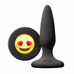 Черная силиконовая пробка Emoji Face ILY - 8,6 см. - фото 65978