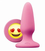 Розовая силиконовая пробка среднего размера Emoji ILY - 10,2 см.  - фото 65990