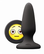 Черная силиконовая пробка среднего размера Emoji OMG - 10,2 см. - фото 65994