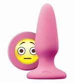 Розовая силиконовая пробка среднего размера Emoji OMG - 10,2 см. - фото 65996
