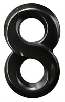 Черное эрекционное кольцо с подхватом мошонки Lucky 8 - фото 164418