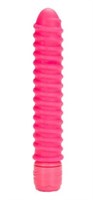 Розовый вибратор со спиралевидным рельефом Sorority Screw - 12,75 см. - фото 93094
