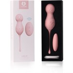 Нежно-розовые вагинальные шарики VAVA с пультом ДУ - фото 1403341