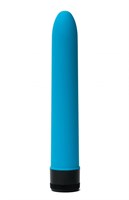 Голубой гладкий вибратор с силиконовым напылением - 17,5 см. - фото 1403453