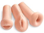 Комплект из 3 мастурбаторов All 3 Holes: вагина, анус, ротик - фото 1403558