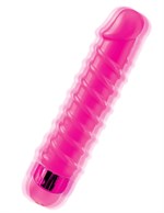 Розовый вибромассажер с винтовыми ребрышками Candy Twirl Massager - 16,5 см. - фото 163482