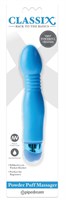 Голубой гибкий вибромассажер Powder Puff Massager - 17,1 см. - фото 163488