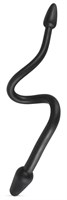 Черный двусторонний анальный плаг с гибким соединением Double Plug - фото 1403648