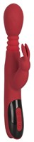 Красный вибромассажер с клиторальным отростком Rabbit Vibrator - 26,5 см. - фото 1363888