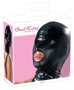 Черная эластичная маска на голову с отверстием для рта - фото 66538