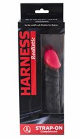 Страпон Harness Realistic с розовой головкой - 16,5 см. - фото 171352