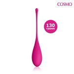 Ярко-розовый тяжелый каплевидный вагинальный шарик со шнурком - фото 1434309