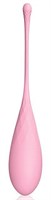 Нежно-розовый каплевидный вагинальный шарик со шнурком - фото 164783