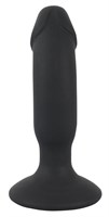 Черная реалистичная анальная вибровтулка - 14 см. - фото 1403797