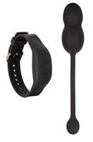 Черные вагинальные виброшарики с браслетом-пультом Wristband Remote Ultra-Soft Kegel System - фото 93733