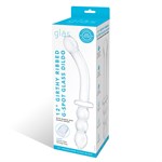 Прозрачный ребристый двусторонний стимулятор Ribbed G-Spot - 30 см. 119344