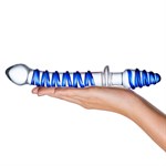 Двусторонний фаллоимитатор с анальной пробкой Mr. Swirly Dildo & Butt Plug - 25 см. 119346