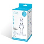 Прозрачная анальная пробка-елочка с 3 шариками Butt Plug with Tapere Base - 11 см. 119347