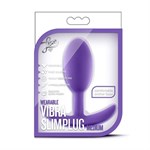Фиолетовая анальная пробка Wearable Vibra Slim Plug Medium - 10,1 см.  - фото 162457
