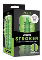 Зеленый мастурбатор с вибрацией Zolo Original Squeezable Vibrating Stroker - фото 164016