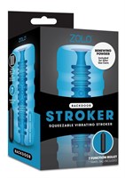 Голубой мастурбатор с вибрацией Zolo Backdoor Squeezable Vibrating Stroker - фото 164019