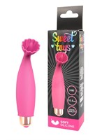 Розовый клиторальный стимулятор - 10,5 см. - фото 254514