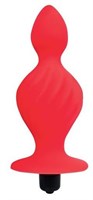 Красная анальная вибровтулка конической формы - 10 см. - фото 164886