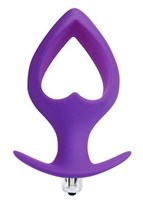 Фиолетовая вибровтулка-сердечко с ограничителем - 10,5 см. - фото 164892