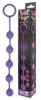 Фиолетовая анальная цепочка с металлическими шариками - 25 см. - фото 164903