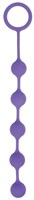 Фиолетовая анальная цепочка с металлическими шариками - 25 см. - фото 164902