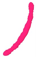 Розовый двусторонний фаллоимитатор SILICONE DOUBLE DONG - 33,5 см. - фото 93829