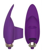 Фиолетовый вибростимулятор с петелькой под палец - 8 см. - фото 168575