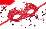 Красная ажурная текстильная маска  Андреа  - фото 269508
