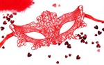 Красная ажурная текстильная маска  Марлен  - фото 269510