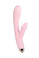 Розовый вибромассажер MERYL со стимулятором клитора - 22,5 см. - фото 93972